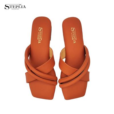 Stylish Women's Casual Orange Leather Flats - 1 Pair